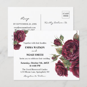 Einladung zur Hochzeit in Burgund Postkarte