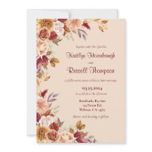 Einladung zur Hochzeit in Burgund und Rosa Fall