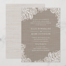 Einladung zur Hochzeit in Burlap und Lace