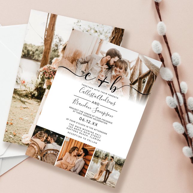 Einladung zur Hochzeit in einem eleganten Schwarze (Von Creator hochgeladen)