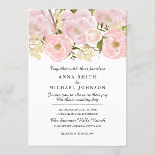 Einladung zur Hochzeit in hübschem Rosa