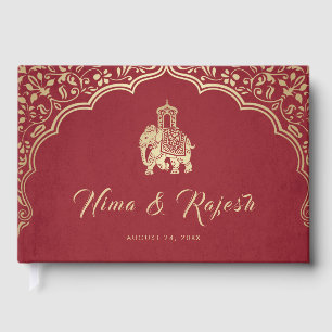 Einladung zur Hochzeit in Indien, Rot, Gold, Ganes Gästebuch