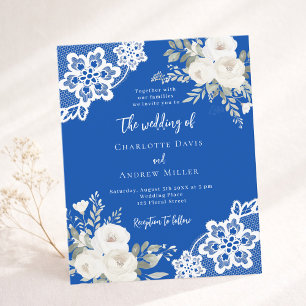 Einladung zur Hochzeit in Kobalt-Blau