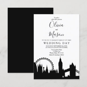 Einladung zur Hochzeit in London Skyline Cityscape