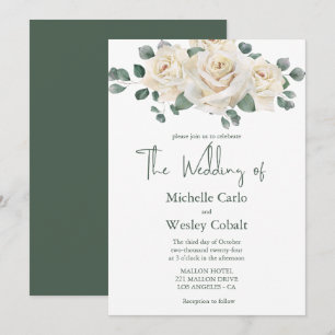 Einladung zur Hochzeit in Minimalistischer Weiß un