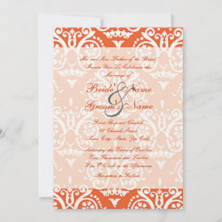 Einladung zur Hochzeit in Orange und Weiß