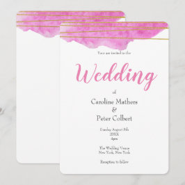 Einladung zur Hochzeit in Rosa und Gold