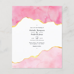 Einladung zur Hochzeit in Rosa und Gold Flyer