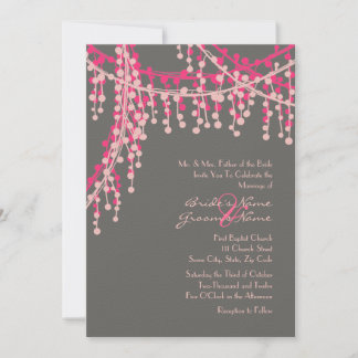 Einladung zur Hochzeit in Rosa und Grau