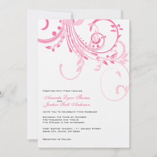 Einladung zur Hochzeit in Rosa und Weiß