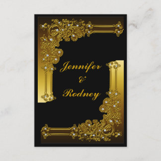 Einladung zur Hochzeit in Schwarz und Gold