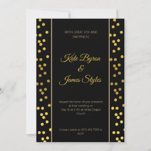 Einladung zur Hochzeit in Schwarz und Gold