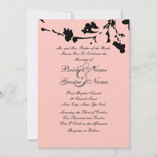 Einladung zur Hochzeit in Schwarz und Rosa