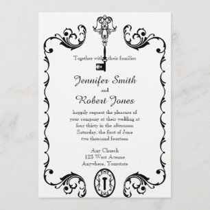 Einladung zur Hochzeit in Schwarz und Weiß