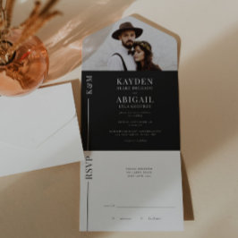 Einladung zur Hochzeit in Schwarz und Weiß