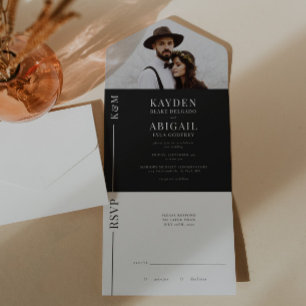 Einladung zur Hochzeit in Schwarz und Weiß