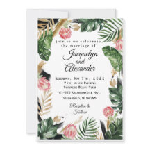Einladung zur Hochzeit in tropischer Blume