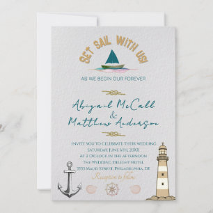 Einladung zur Hochzeit in Urlaubsort von Nautical