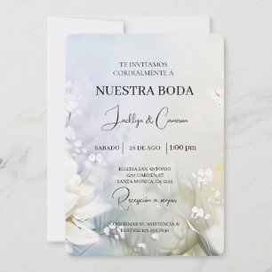 Einladung zur Hochzeit in Weißer Blume