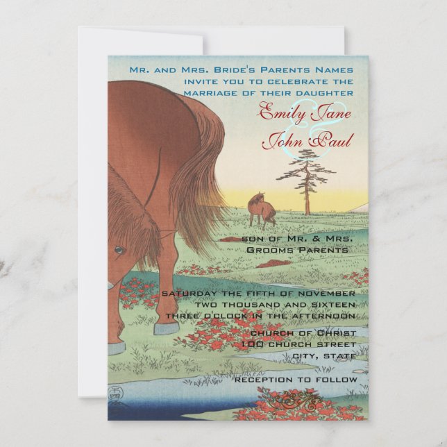 Einladung zur Hochzeit Künstler Hiroshige Utagawa (Vorderseite)