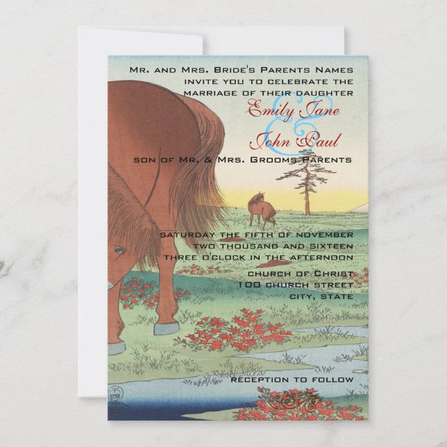 Einladung zur Hochzeit Künstler Hiroshige Utagawa (Vorderseite)