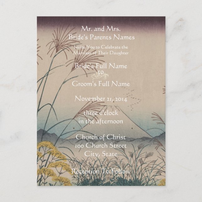 Einladung zur Hochzeit Künstler Hiroshige Utagawa (Vorderseite)