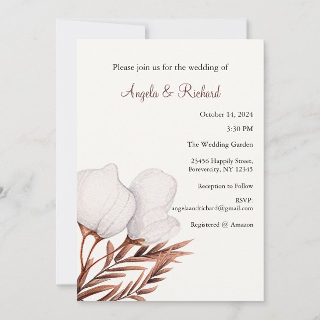 Einladung zur Hochzeit, Leaf, Fall, Garteneinladun (Vorderseite)