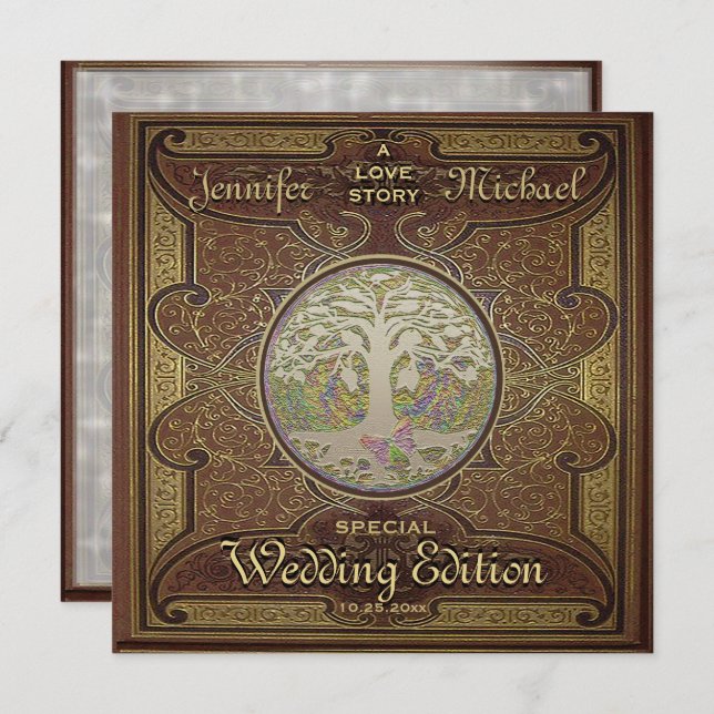 Einladung zur Hochzeit - Liebe Story Romantik (Vorne/Hinten)