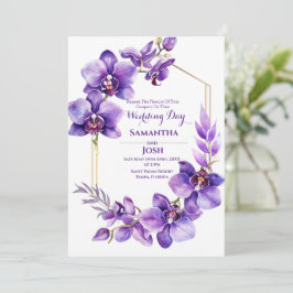 Einladung zur Hochzeit lila Blume