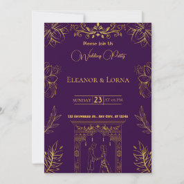 Einladung zur Hochzeit | Lila und Gold
