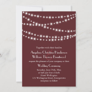Einladung zur Hochzeit - Marsala Twinkle Lights