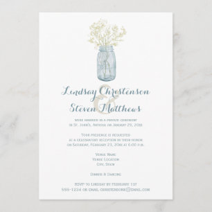 Einladung zur Hochzeit Mason Jar, Babys Atem