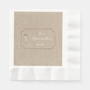 Einladung zur Hochzeit Mason Jar Linen Leinwand Serviette