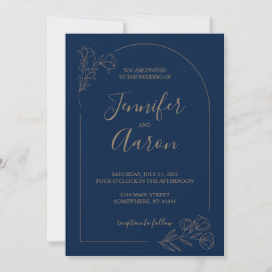 Einladung zur Hochzeit Minimalistischer Blumengest