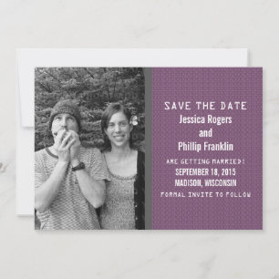 Einladung zur Hochzeit mit Binärcode-Foto in Lila