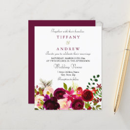 Einladung zur Hochzeit mit Burgund Roter Wein