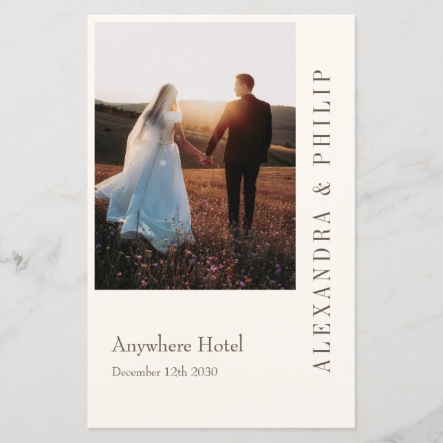 Einladung zur Hochzeit mit elegantem Typografie-Pr (Vorderseite)