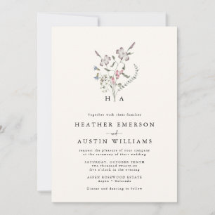 Einladung zur Hochzeit mit Floral Monogram
