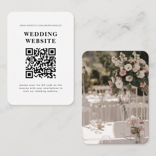 Einladung zur Hochzeit mit QR-UAWG (Vorne/Hinten)