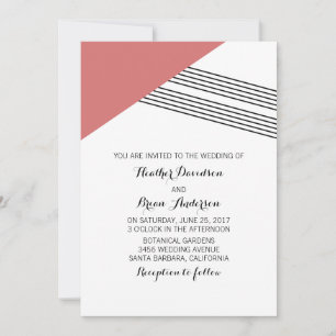 Einladung zur Hochzeit mit roter Geometrie