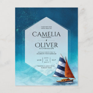 Einladung zur Hochzeit mit Segelboot Flyer