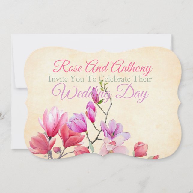 Einladung zur Hochzeit mit weichem Flor (Vorderseite)