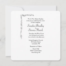 Einladung zur Hochzeit mit weißem Akzent