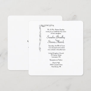 Einladung zur Hochzeit mit weißem Akzent