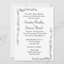 Einladung zur Hochzeit mit weißem Akzent