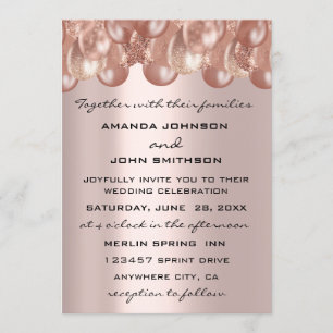 Einladung zur Hochzeit Moderne Rose Blush Ballons