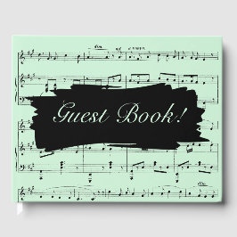 Einladung zur Hochzeit moderner Schwarz-Grün-Musik Gästebuch