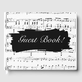 Einladung zur Hochzeit moderner Schwarz-Weiß-Musik Gästebuch