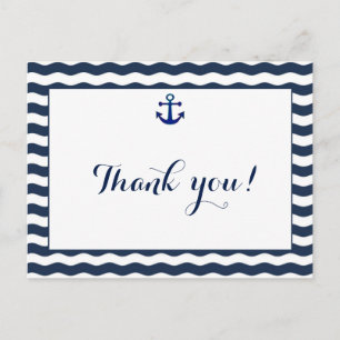Einladung zur Hochzeit   Nautical Navy Waves Viele Postkarte