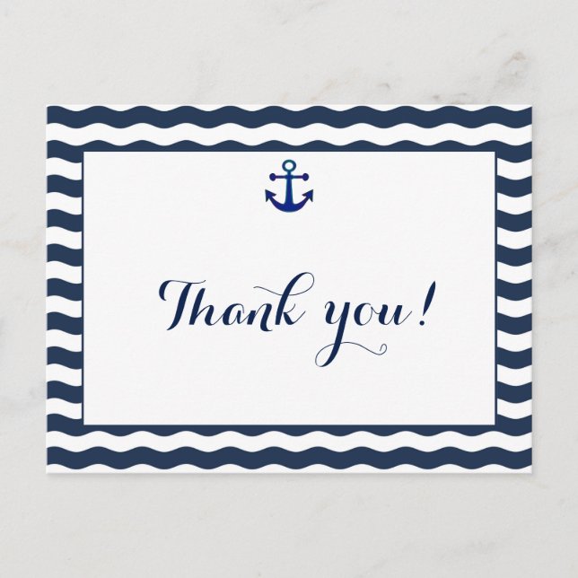Einladung zur Hochzeit | Nautical Navy Waves Viele Postkarte (Vorderseite)